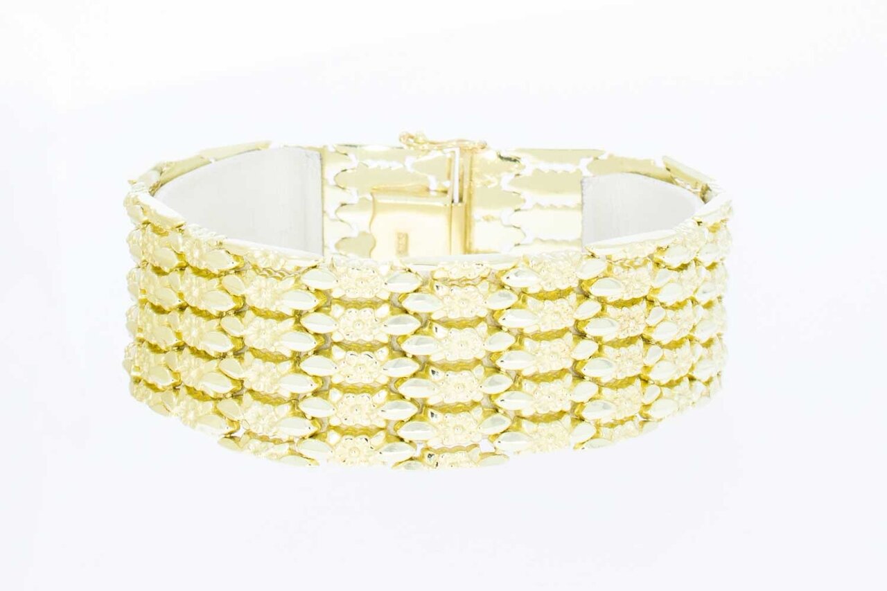 Breites 14 Karat Stäbchen Gold Armband - 19,8 cm