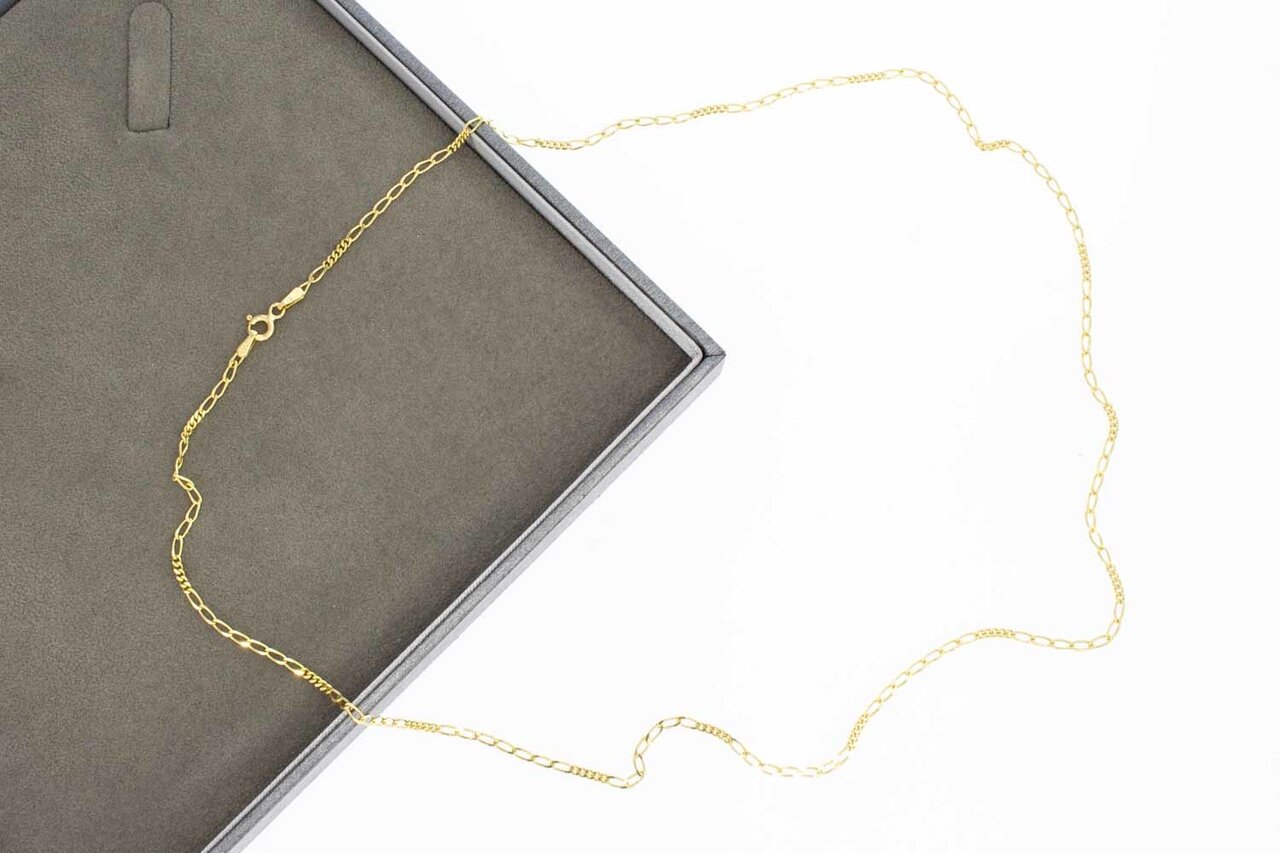 14 Karat gerollte Panzer Goldkette- 46 cm