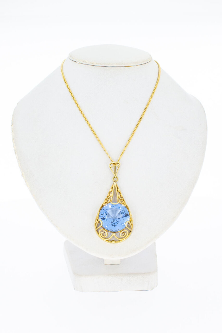 Aquamarin Anhänger 14 Karat Gold