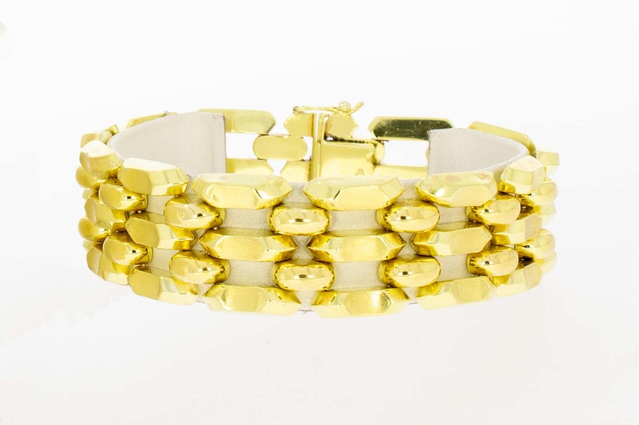 750 Gold breites Barrenarmband - 19,8 cm