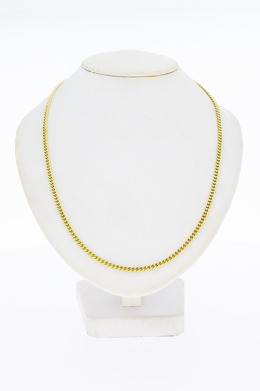 14 Karat geschliffen Panzer Goldkette- 62 cm