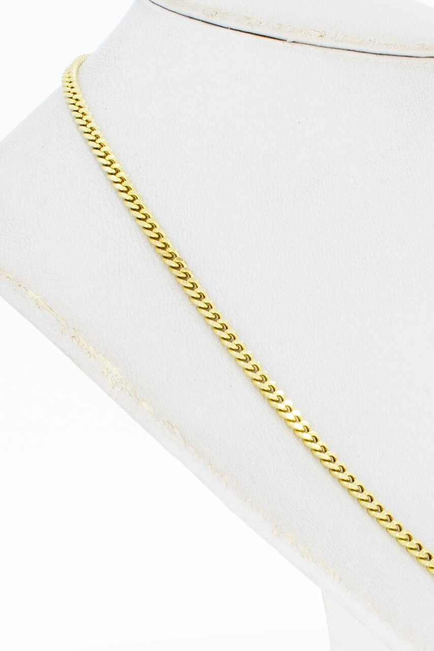 14 Karat geschliffen Panzer Goldkette- 62 cm