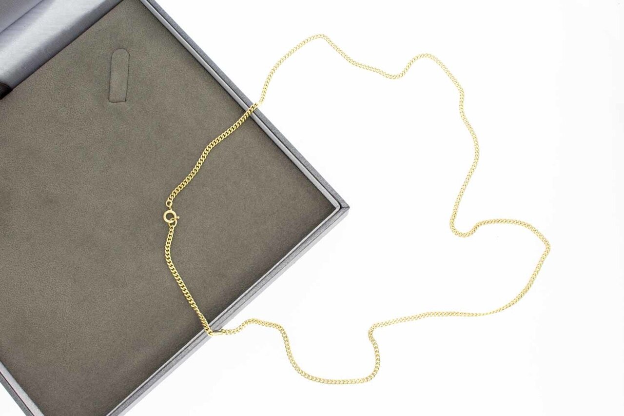 14 Karat geschliffen Panzer Goldkette- 62 cm