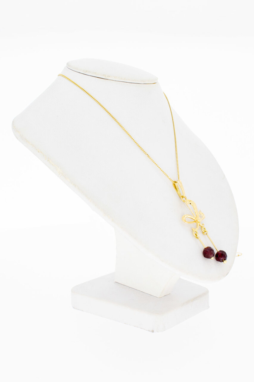 14 Karat Goldene Granate Anhänger