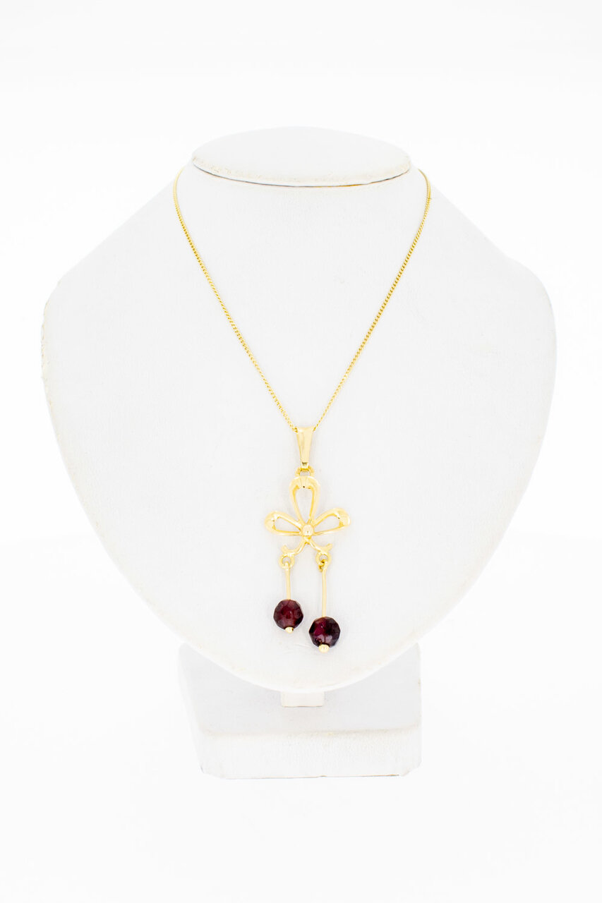 14 Karat Goldene Granate Anhänger