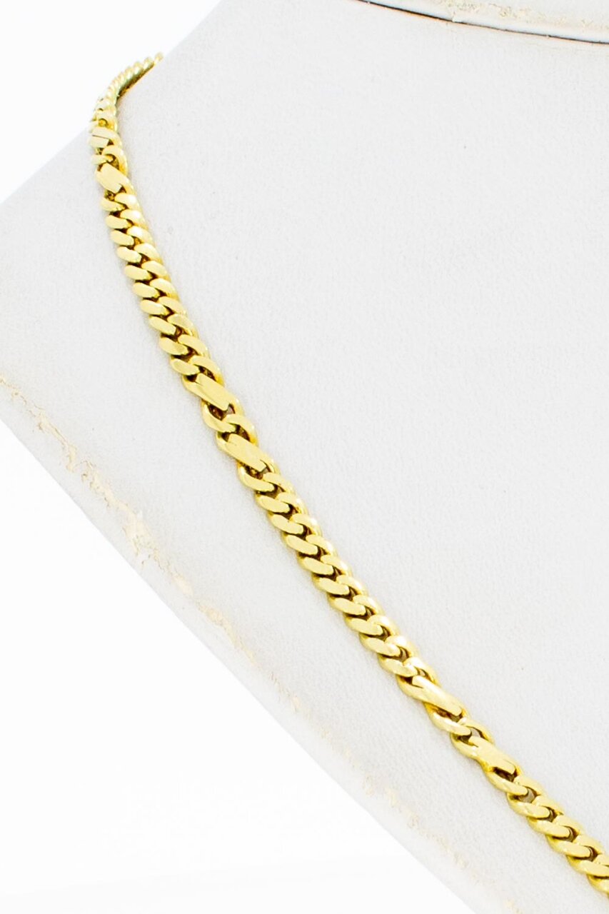 14 Karat Goldene Panzer Kette - 45,2 cm