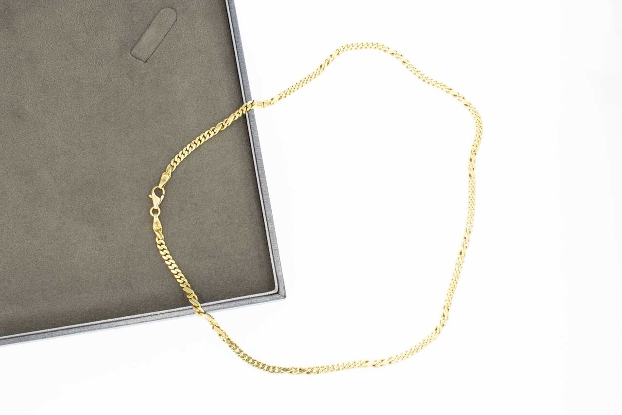 14 Karat Goldene Panzer Kette - 45,2 cm