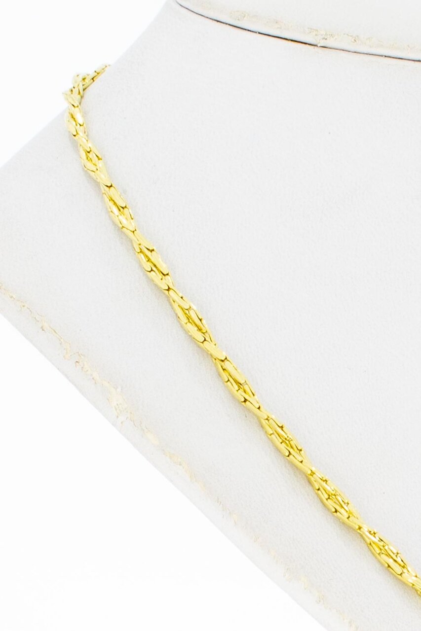 Geflochtene 585 Frauen Kette Gold - 38 cm