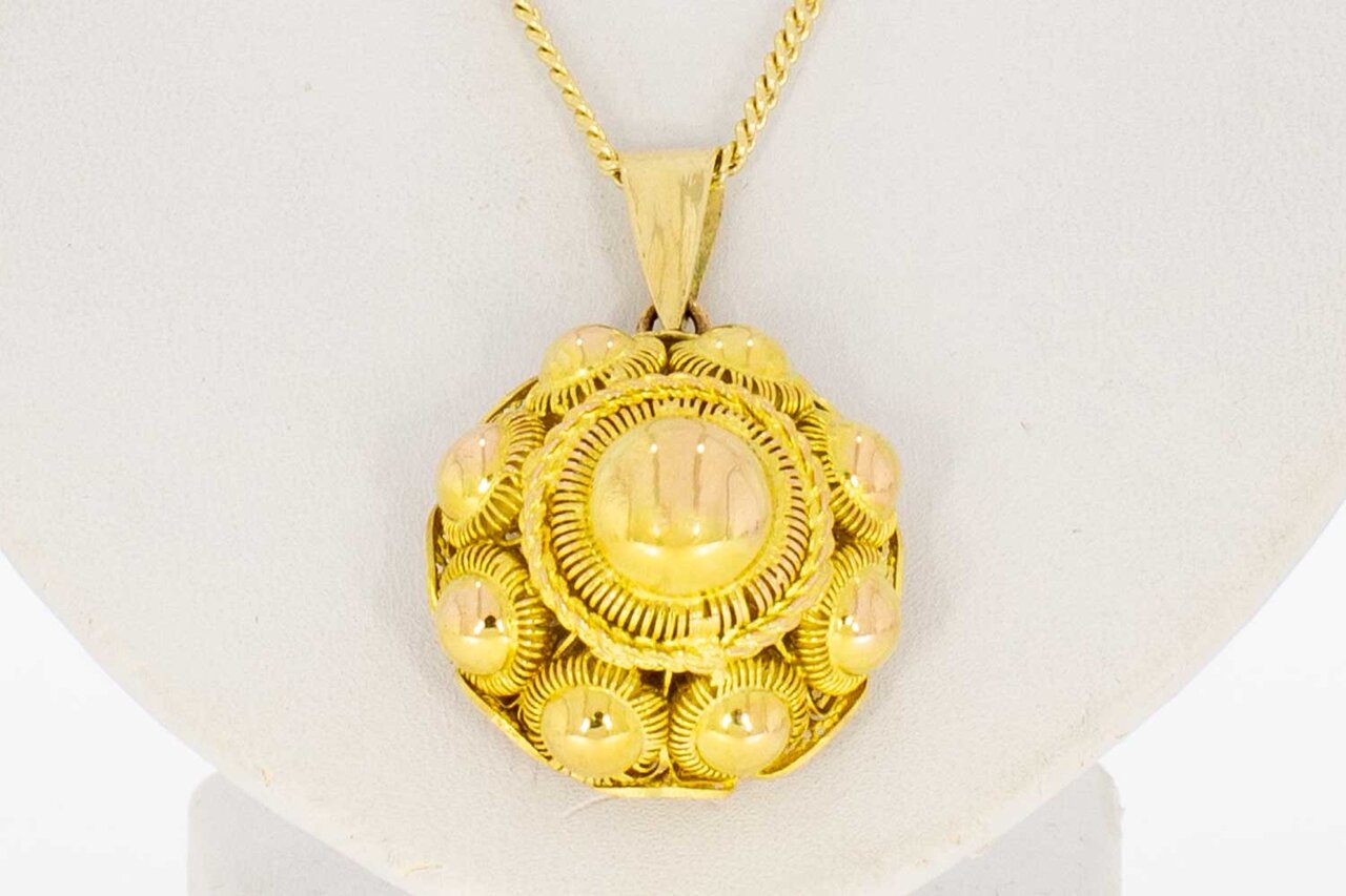 14 Karat Gold Knopf Anhänger Damen