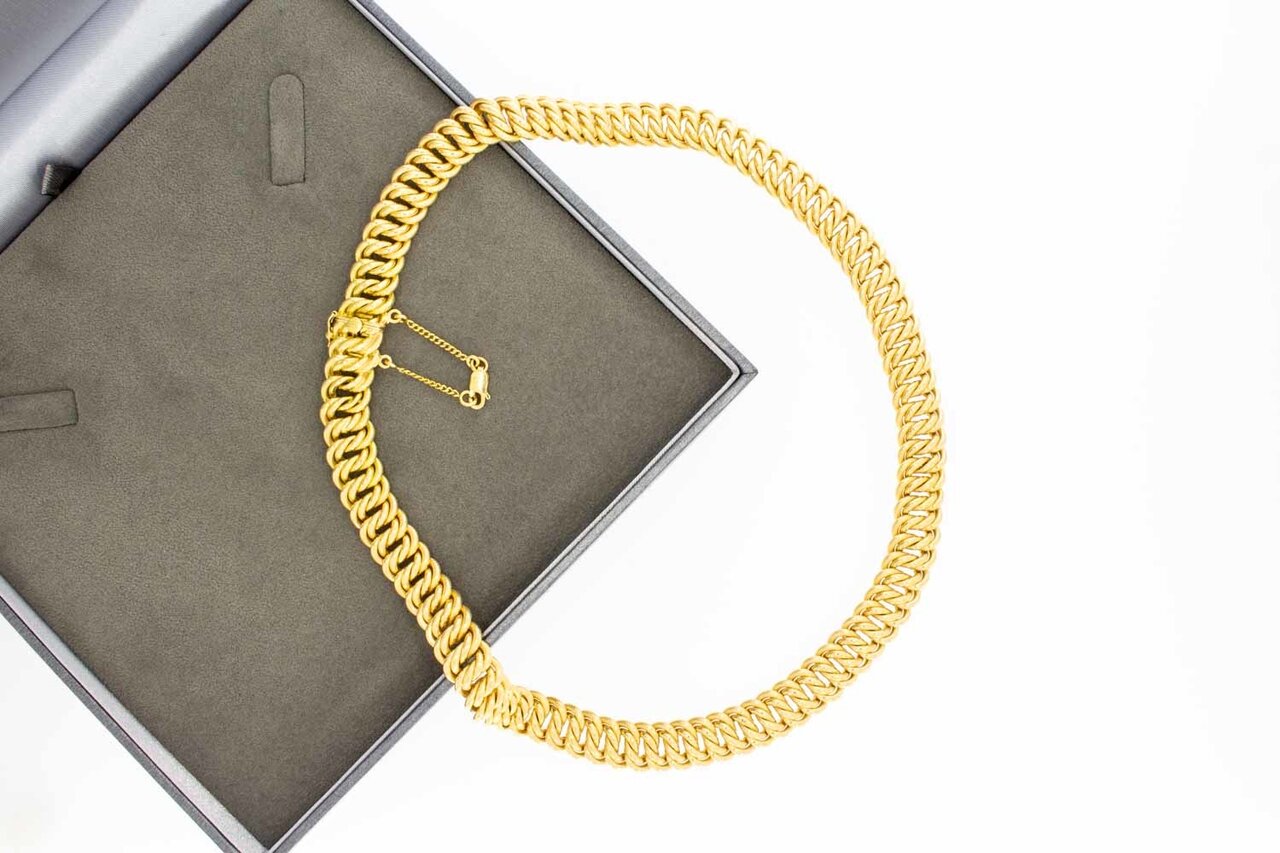 18 Karat geflochtene Damen Goldkette - 46 cm