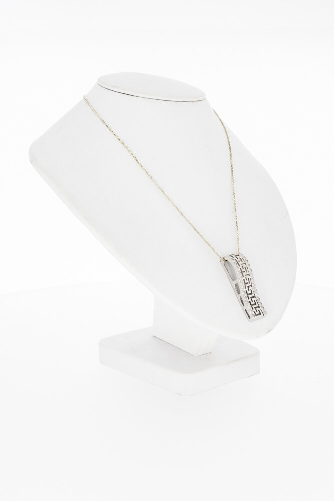 18 Karat Weißgold Anhänger mit Diamant