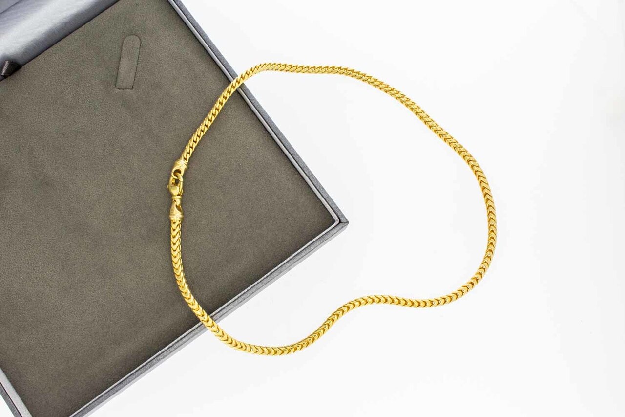 585 Quadratische Panzer Goldkette - 45