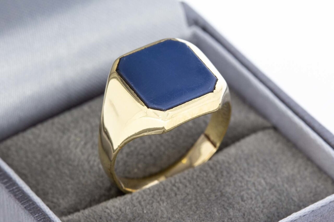 14 Karat Schichtstein Siegelring - 19,1 mm