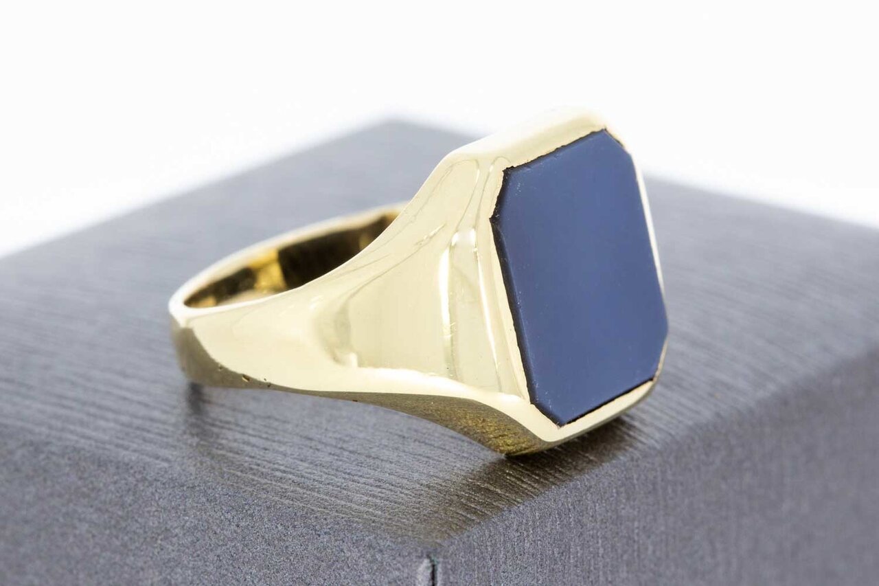 14 Karat Schichtstein Siegelring - 19,1 mm