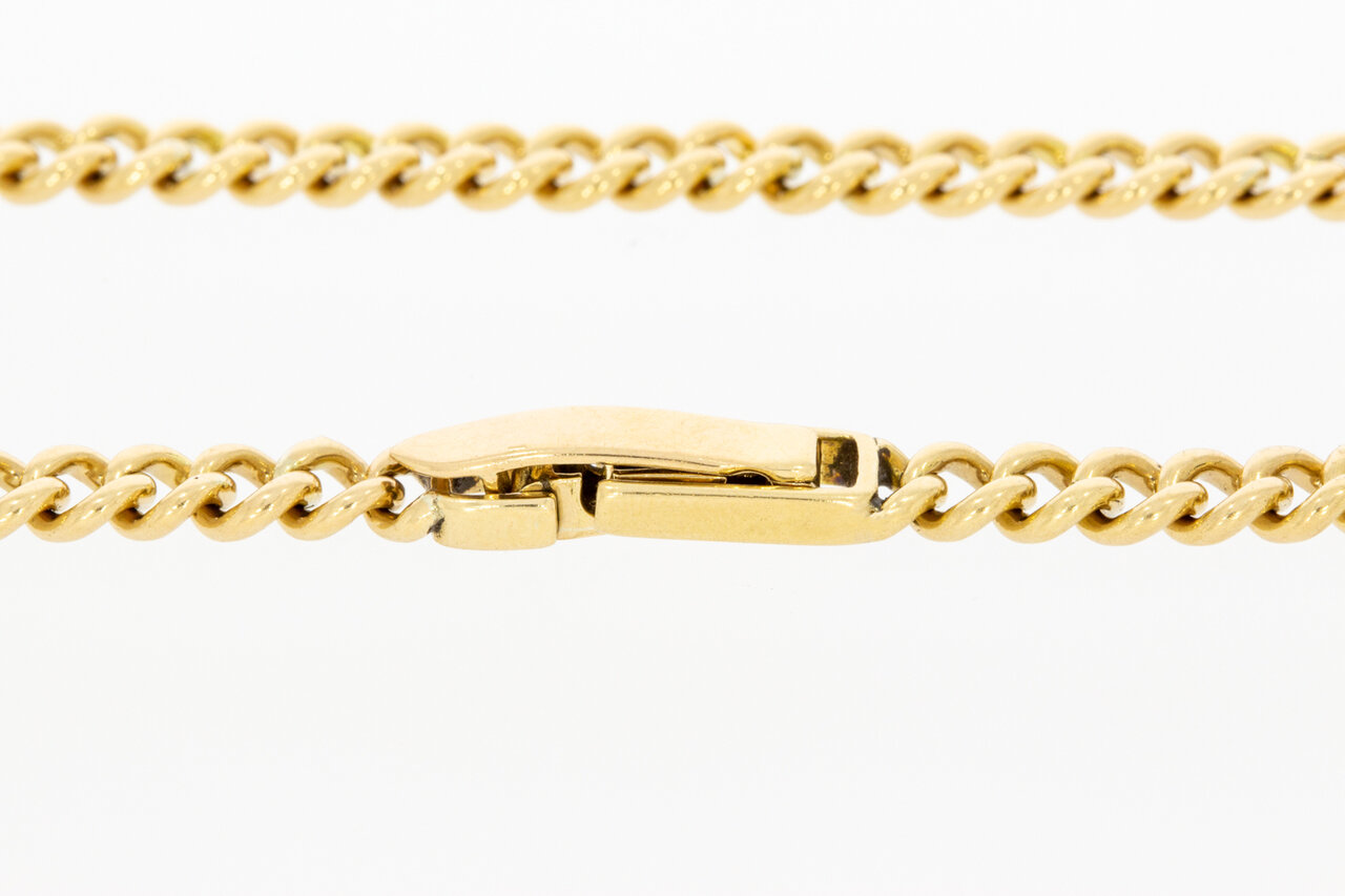 14 Karat Gelbgold Panzer Gliederarmband - 21 cm