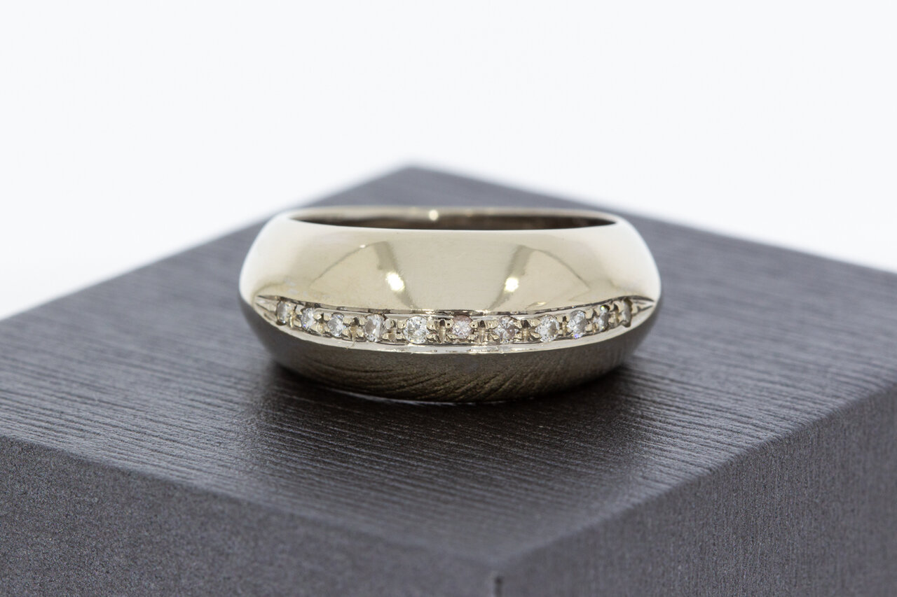 18 Karat Weißgold Diamant Ring - 18 mm