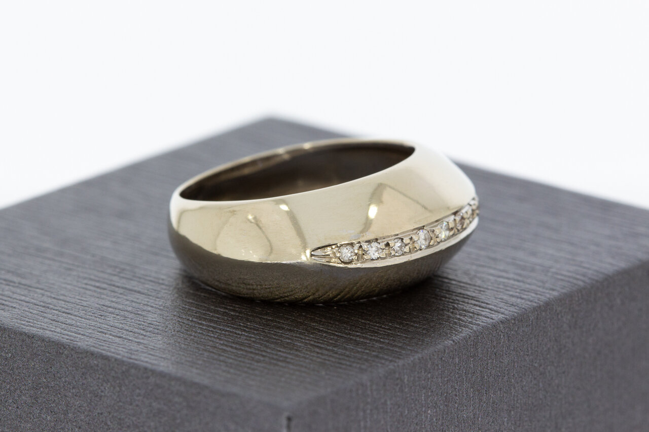 18 Karat Weißgold Diamant Ring - 18 mm