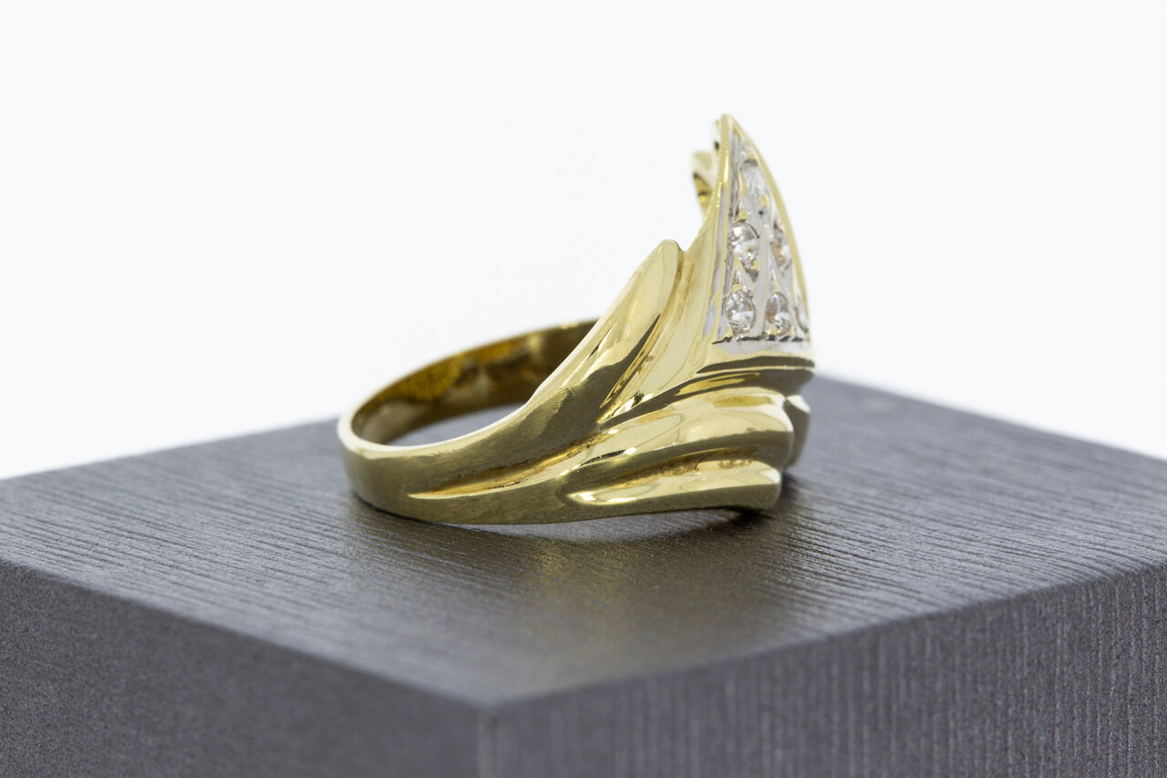 14 Karat Goldring mit Zirkonia - 18,6 mm