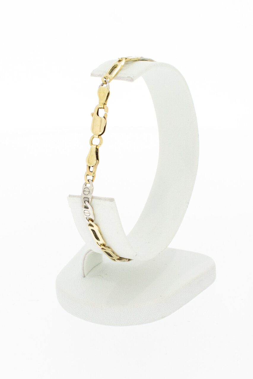 585 bicolor Falkenauge Armband - 19,5 cm