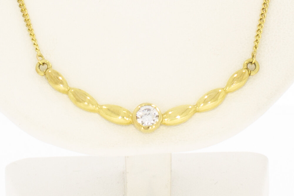 8 Karat Goldkette mit Zirkonia Anhänger - 50 cm