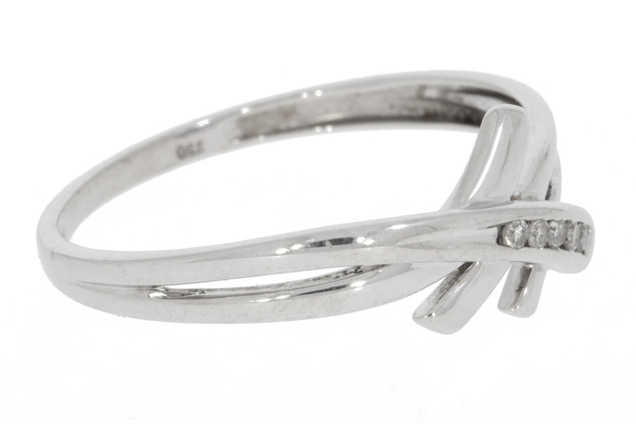 18 Karat Weißgold Ring mit Diamant - 17,5 mm