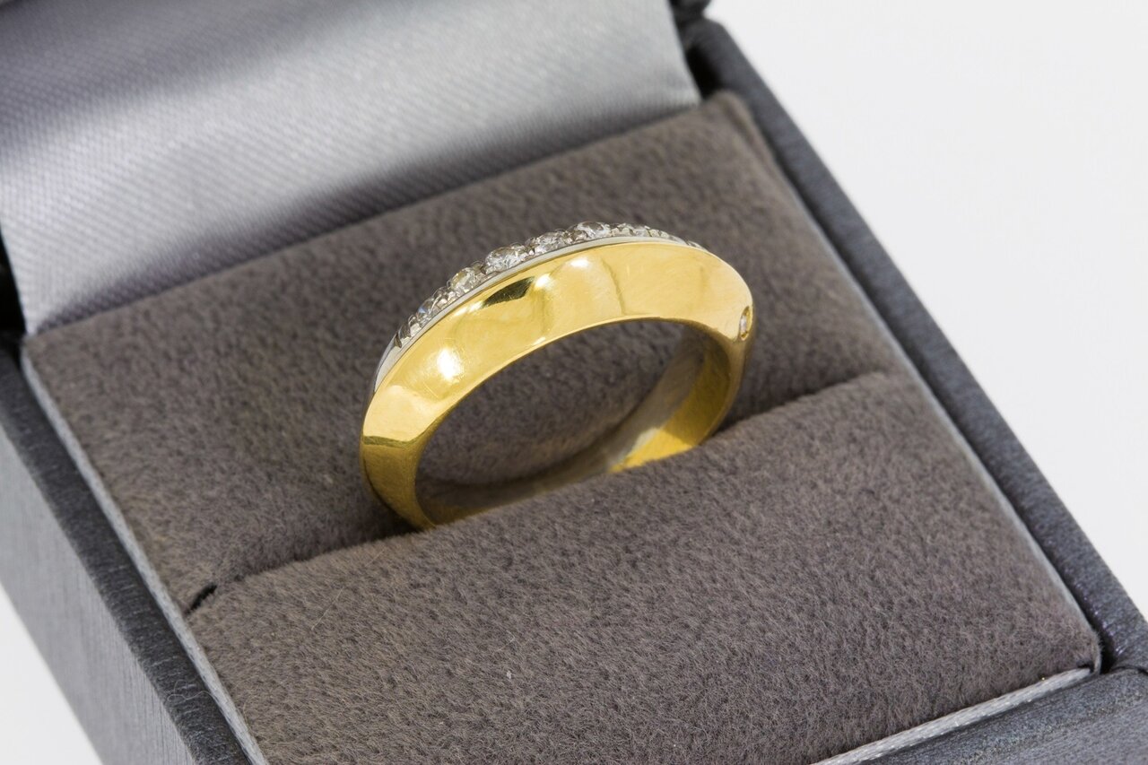 18 Karaat bicolor Diamant ring - 16,5 mm