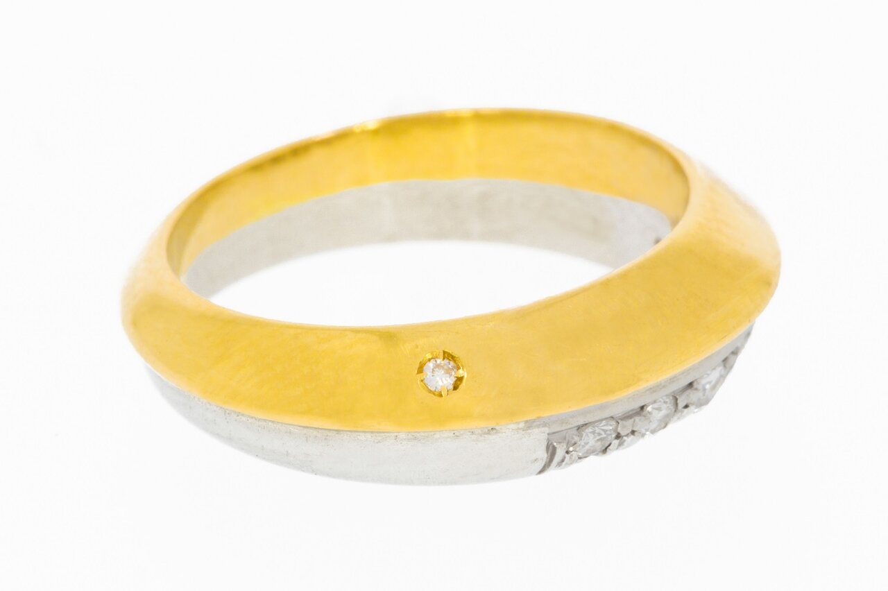 18 Karaat bicolor Diamant ring - 16,5 mm