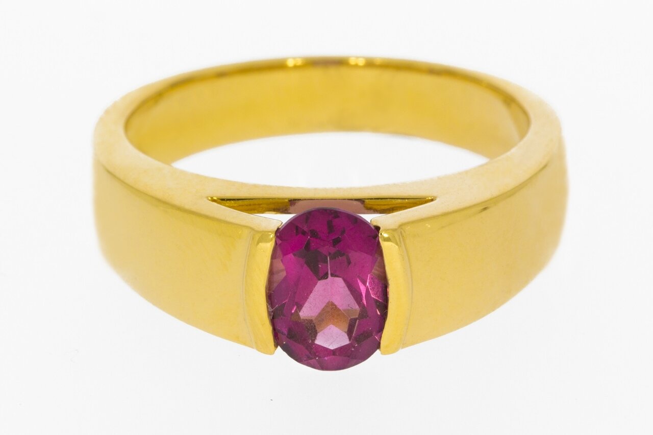 Topas Gold Solitärring 18 Karat - 19 mm