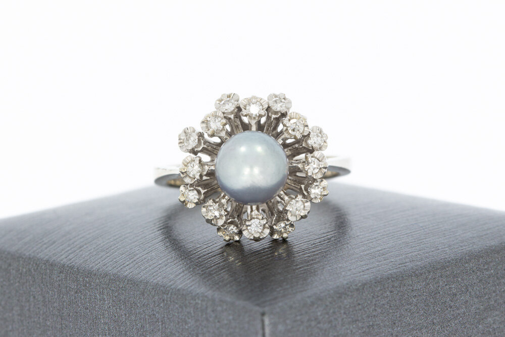 18 Karat Weißgold Diamantring - 18 mm