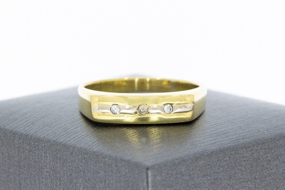 750 Gelb Goldene Pinky Ring - 18,5 mm