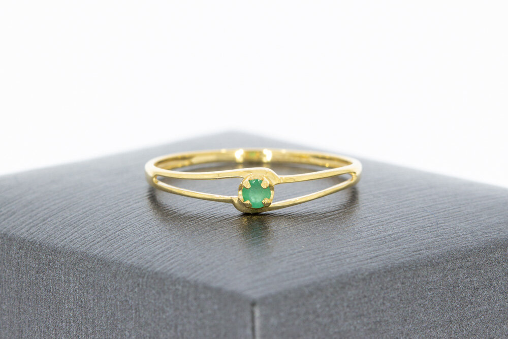 375 Gelbgoldene Solitärring - 17,8 mm