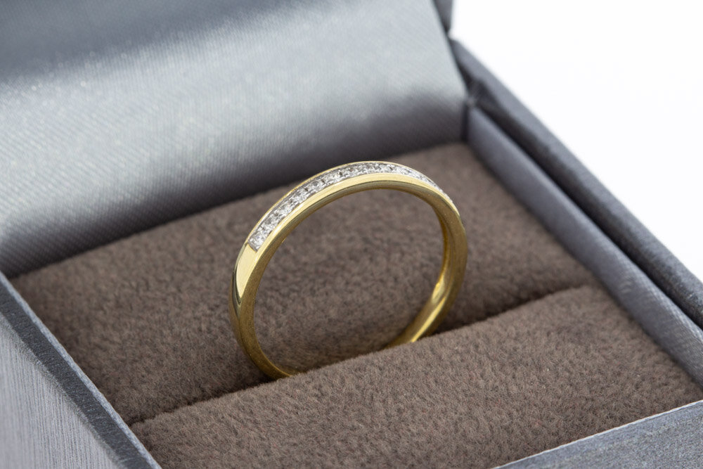 9 Karat Gold Vorsteckring Damen mit Zirkonia - Ringgr&ouml;&szlig;e 50