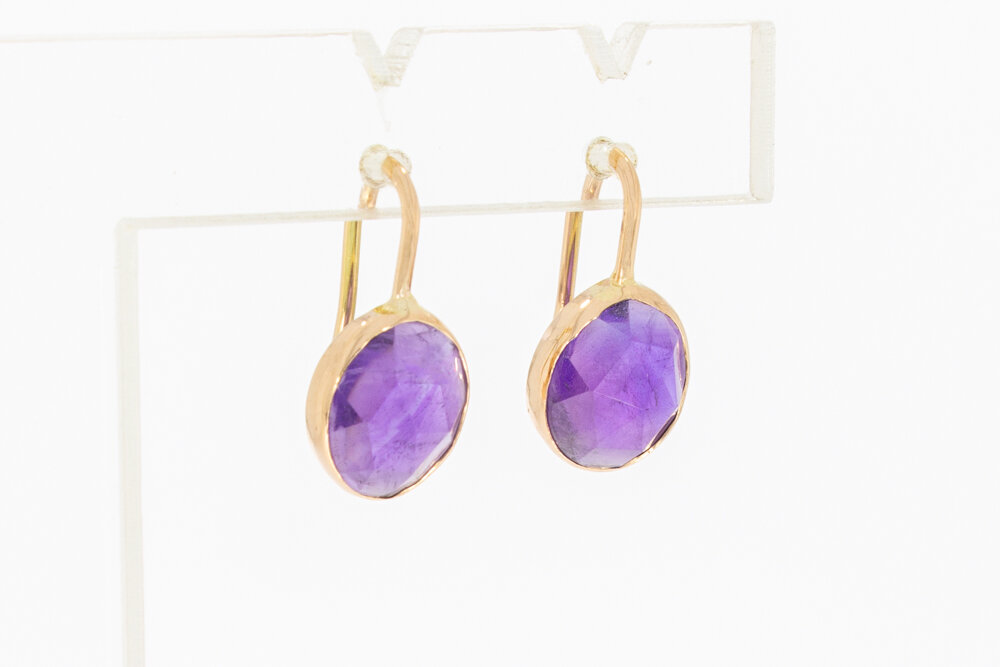 585 Gold Amethyst Anhänger - 1,8 cm
