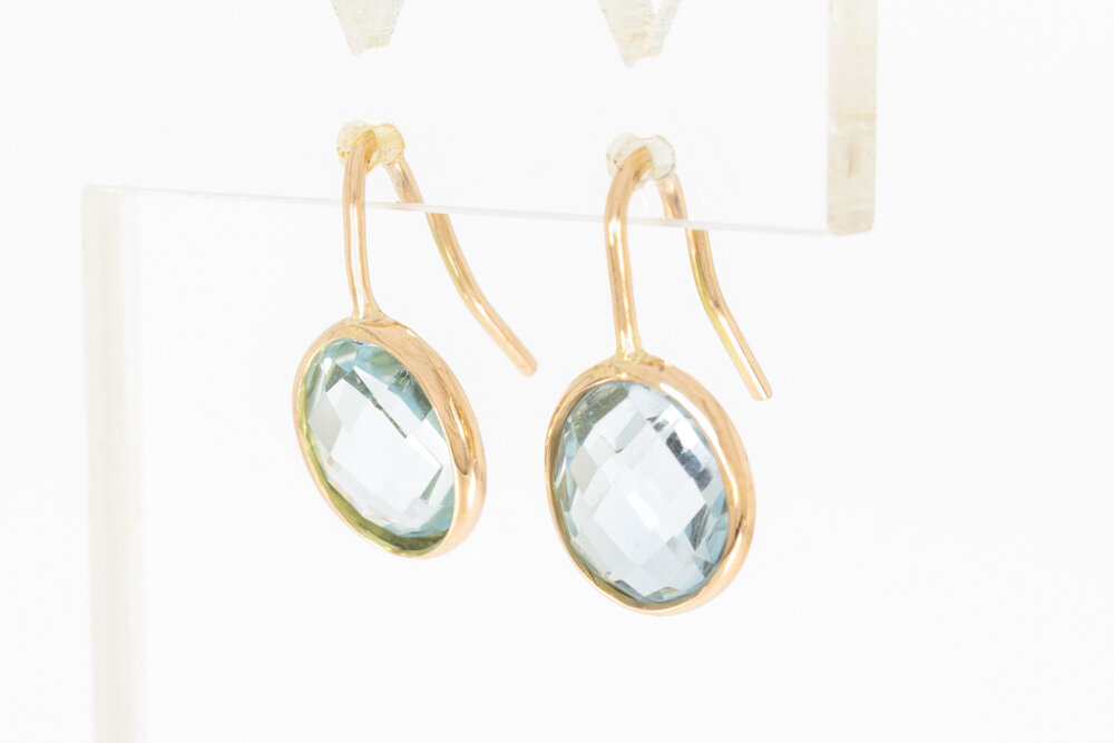 585 Goldene Topas Ohrhänger - 1,9 cm