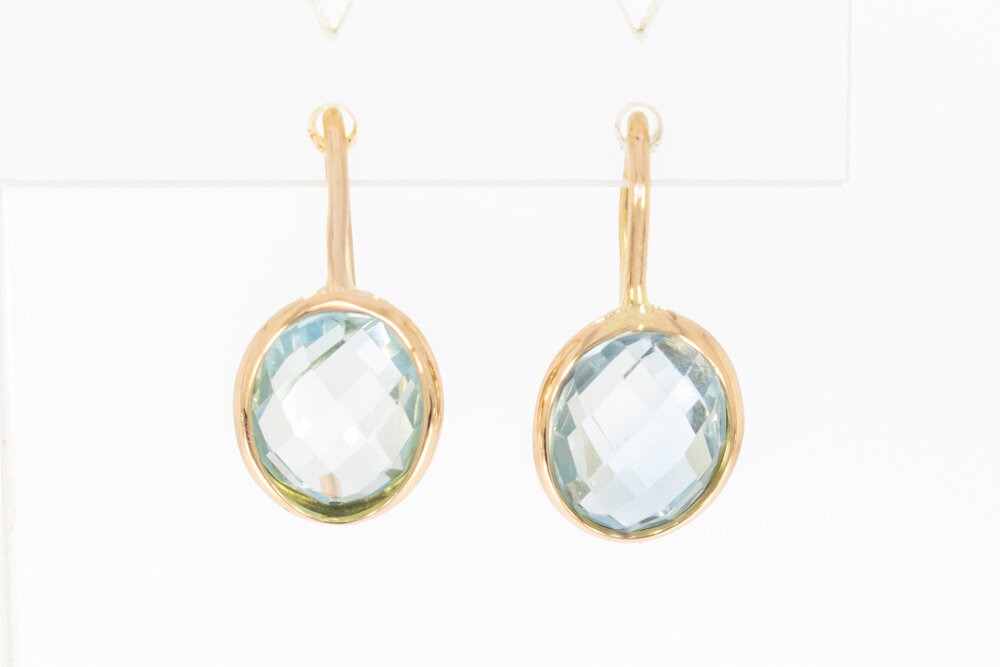 585 Goldene Topas Ohrhänger - 1,9 cm