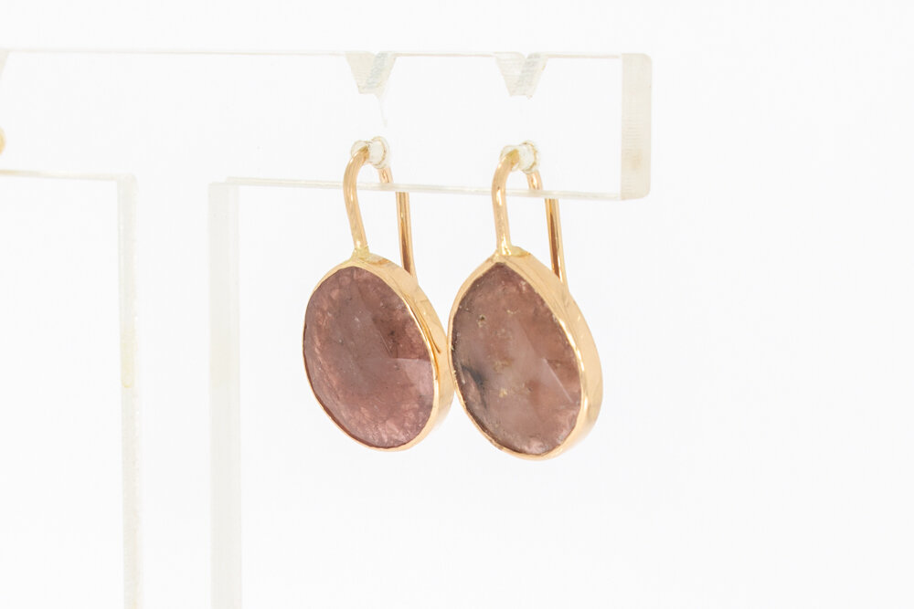 585 Goldene Rubin Ohrringe - 2,2 cm