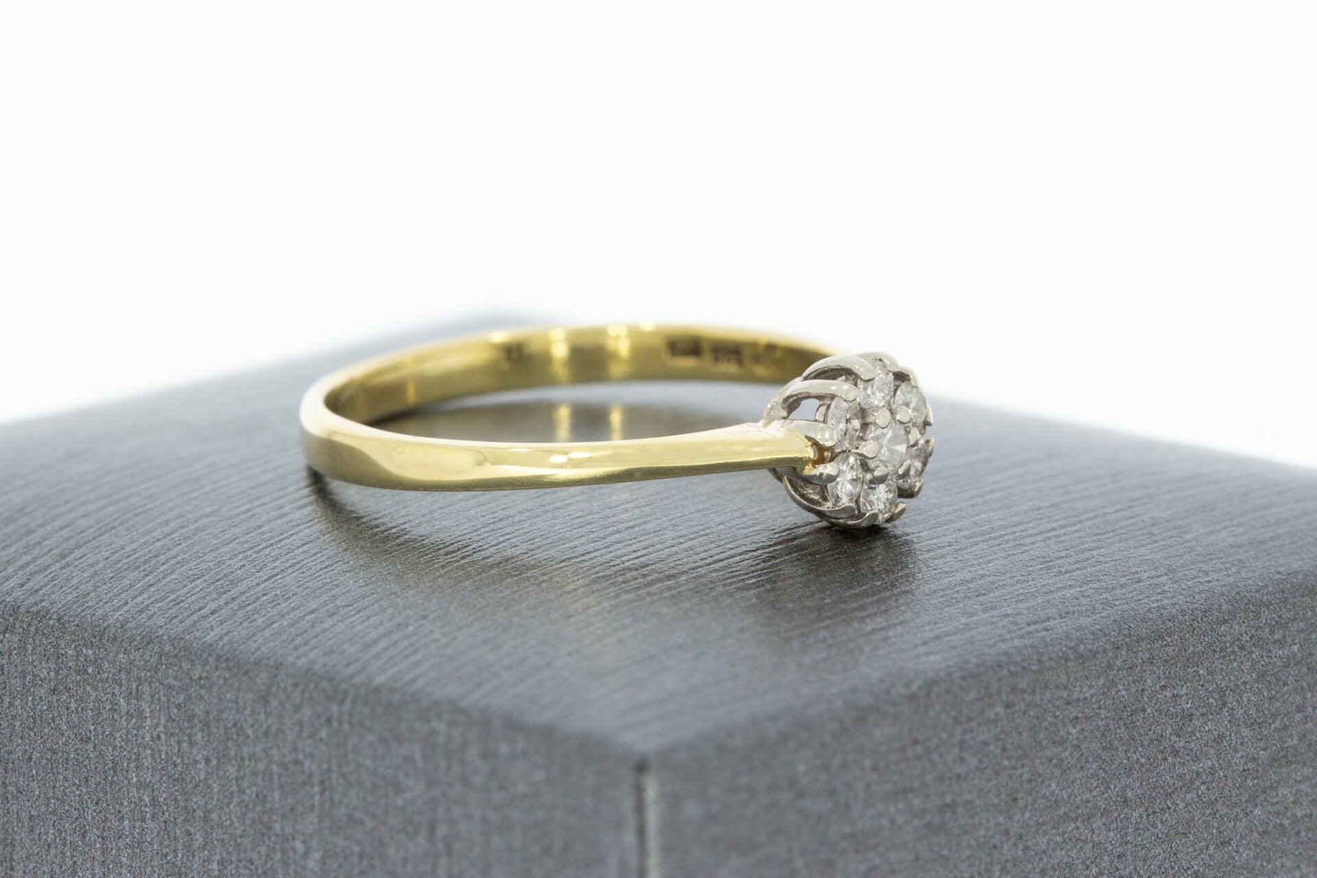 585 Gold Rosettenring Damen mit Zirkonia - Ringgr&ouml;&szlig;e 58
