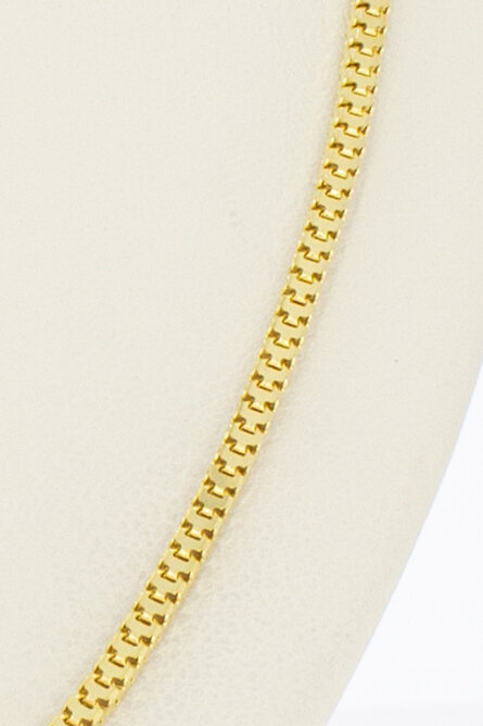 Quadratische 585 Gold Collier - 44 cm