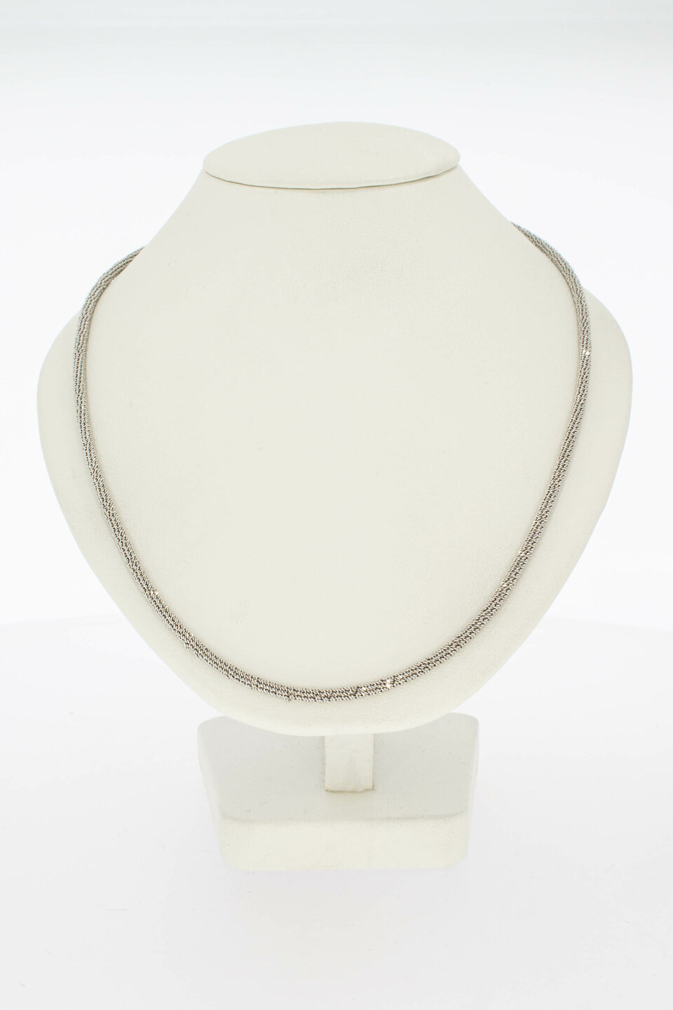Geflochtene Weißgold Halskette 750 - 44 cm