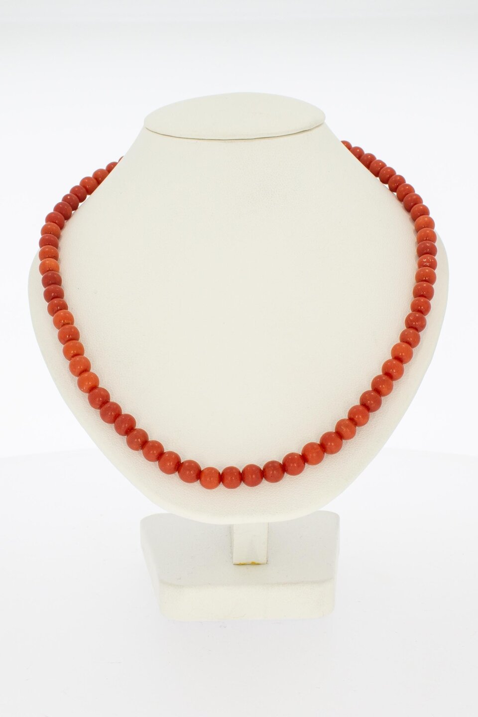 Rote Korallenkette 14 Karat Gold – 39,5 cm