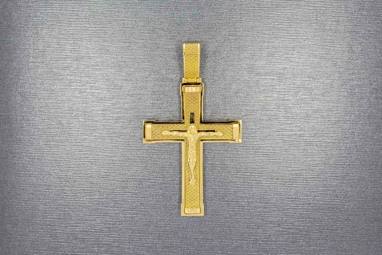 Kreuzkette Anhänger 750 Gold - 6,1 cm