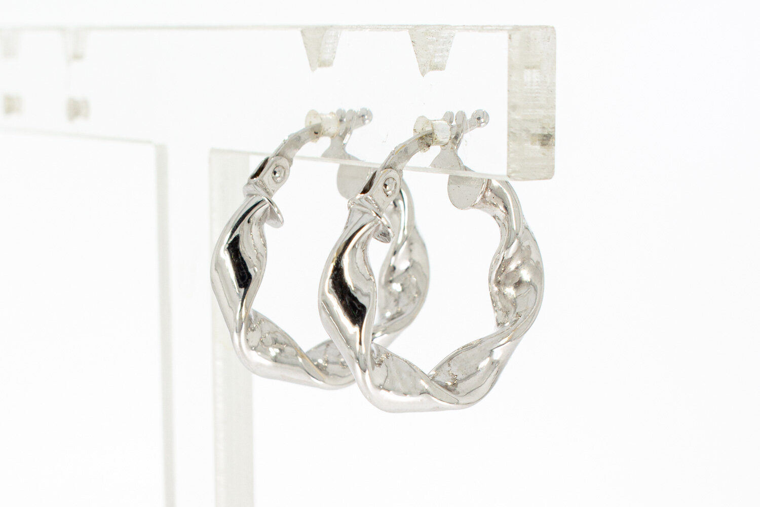 Creolen Weißgold 18 Karat - 1,8 cm