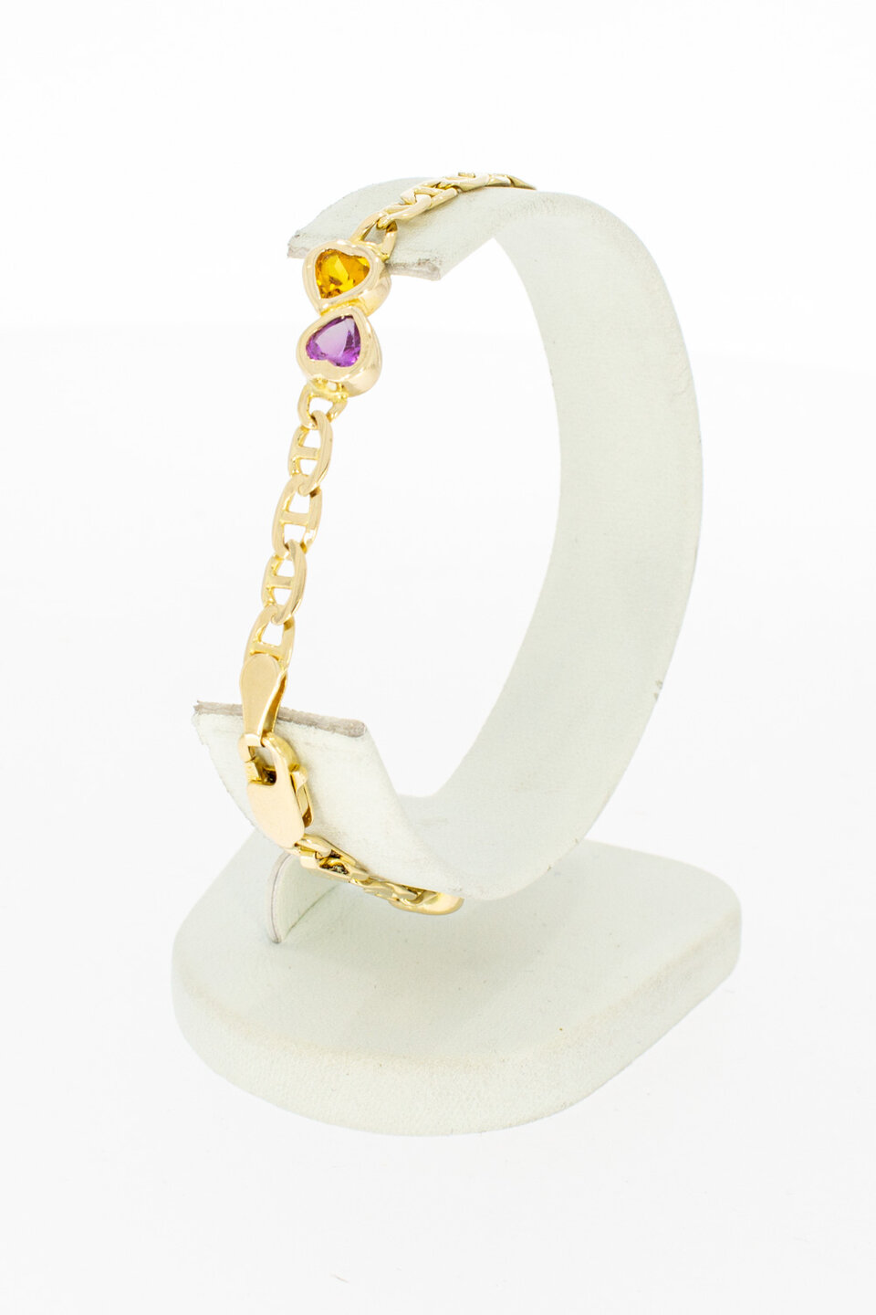 Herz Armband 585 Gelbgold - 19,5 cm