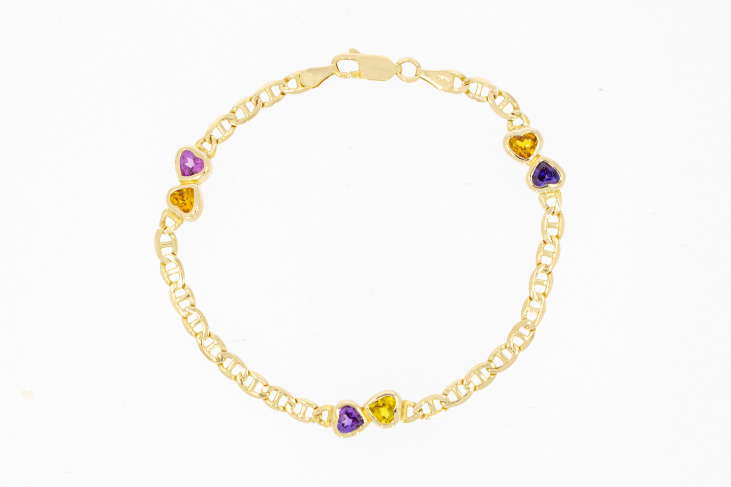 Herz Armband 585 Gelbgold - 19,5 cm