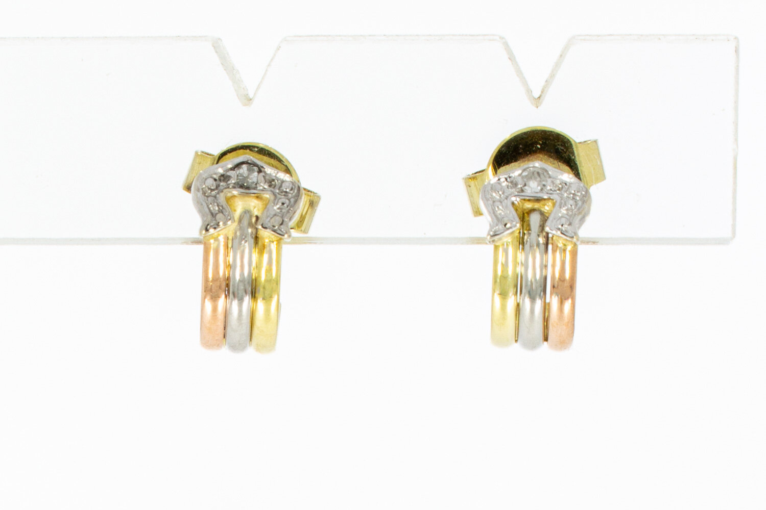 Diamant Ohrstecker 14 Karat Gold - 1,1 cm