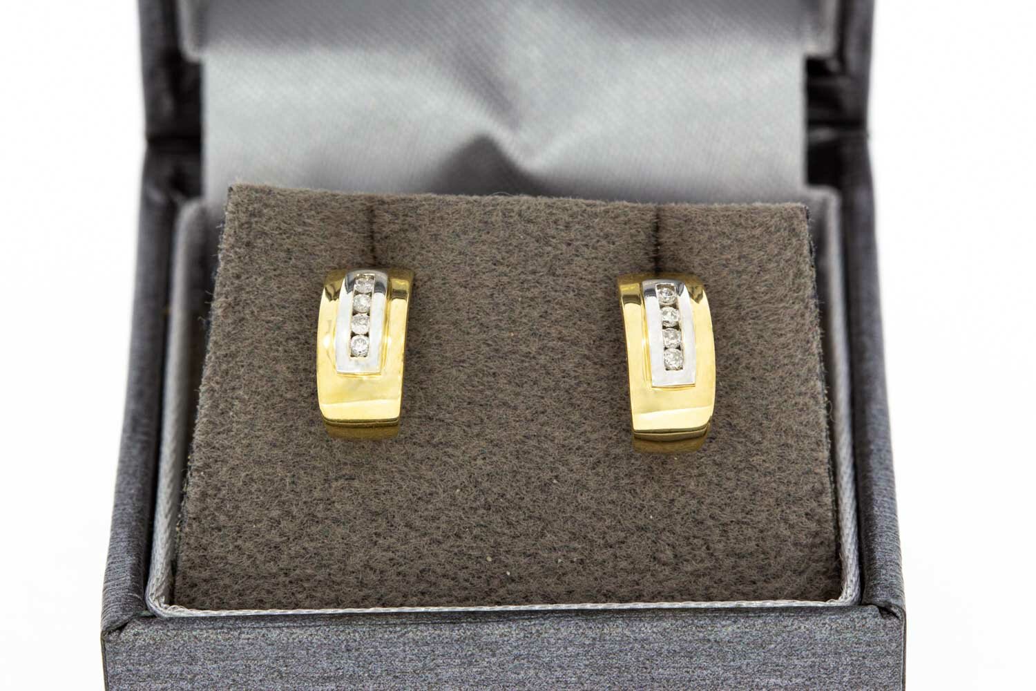 Diamant Ohr-ringe 585 Gold - 1,1 cm