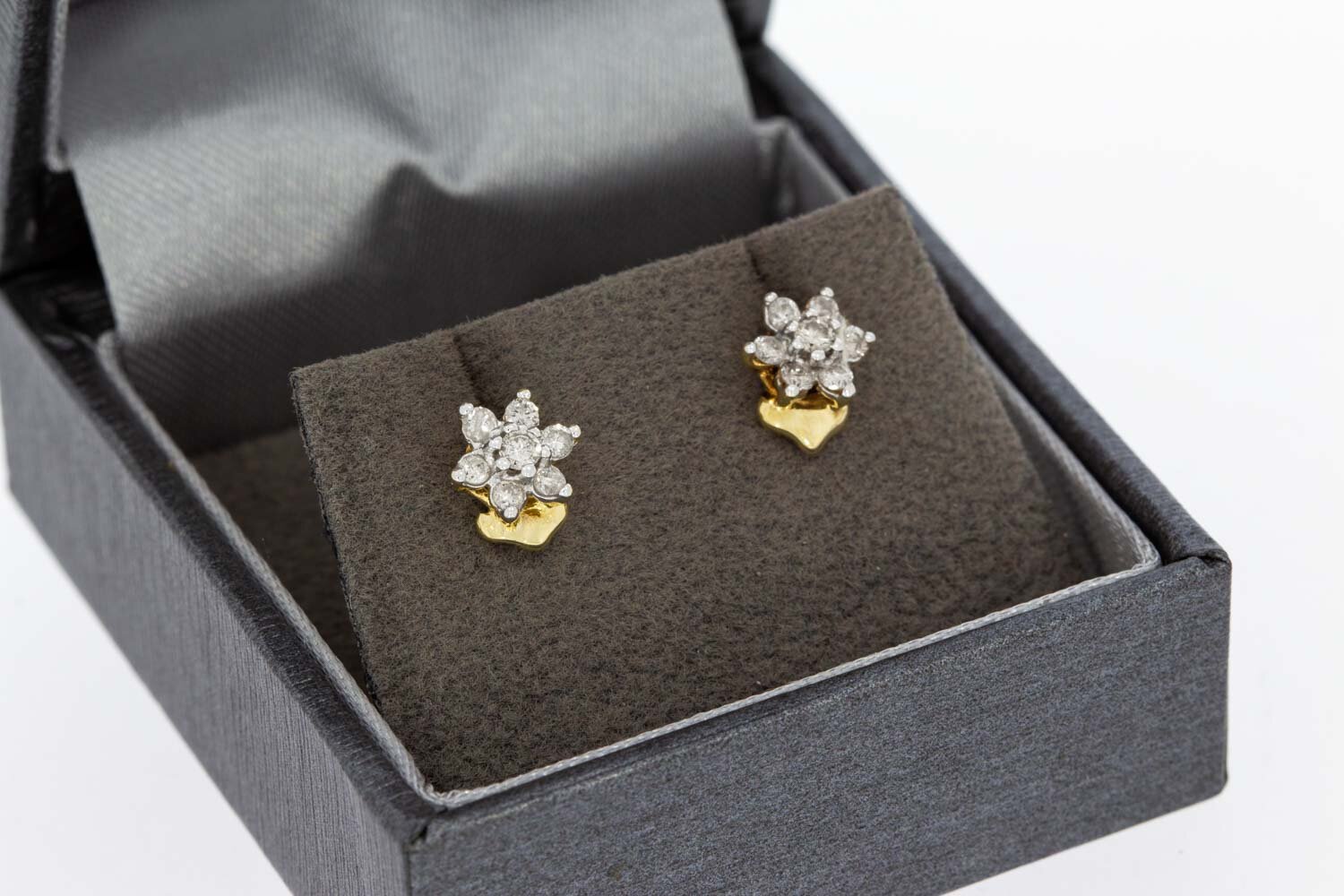 Diamant Ohrstecker 14 Karat Gold - 0,7 cm