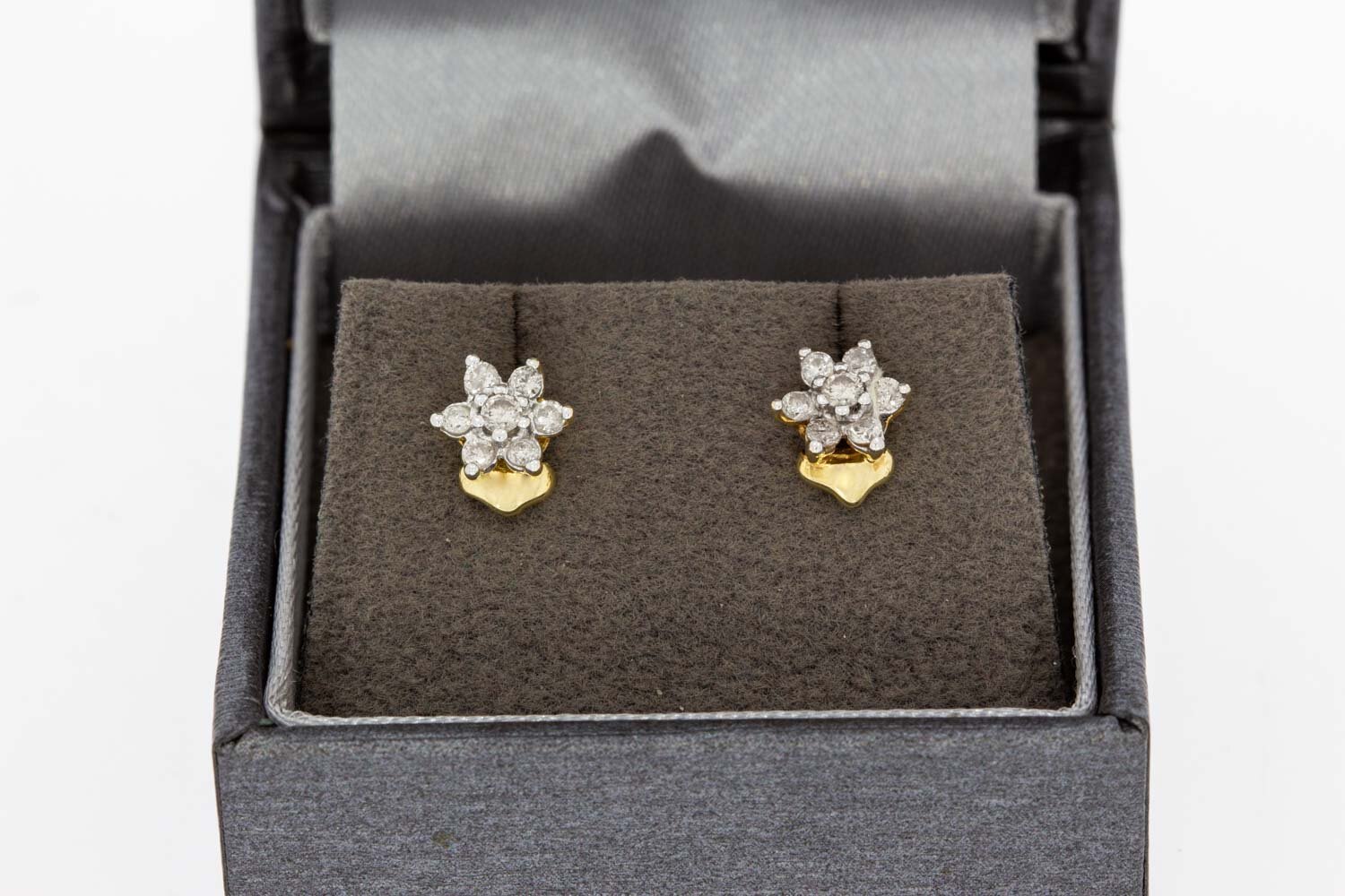 Diamant Ohrstecker 14 Karat Gold - 0,7 cm