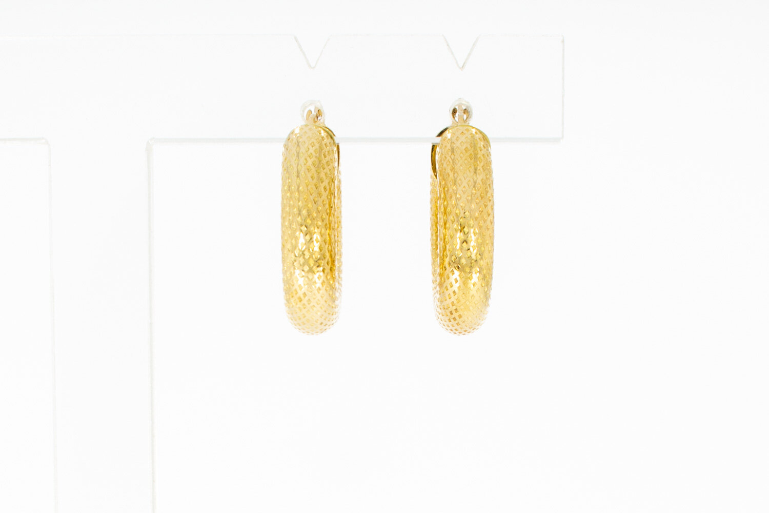 Geprägte Ohrringe 18 Karat Gold - 2 cm