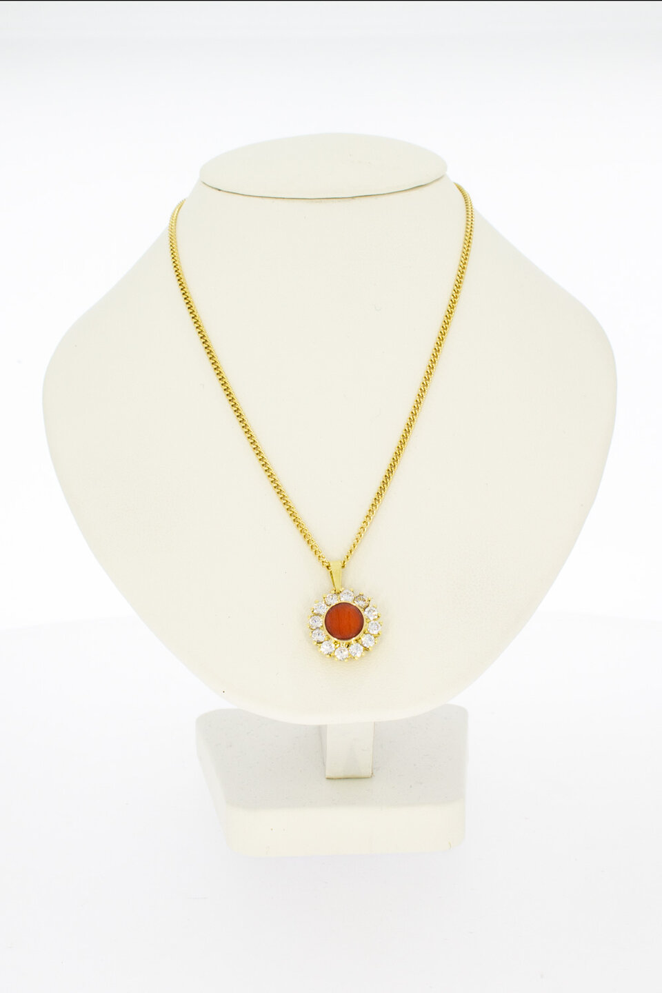 Rote Koralle Anhänger 14 Karat Gold - 1,5 cm